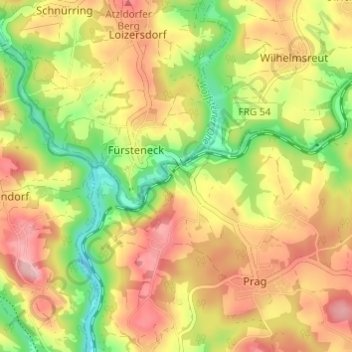 Mapa topográfico Voglöd, altitud, relieve