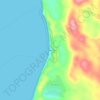 Mapa topográfico Tangalooma, altitud, relieve