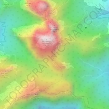 Mapa topográfico BeAl, altitud, relieve