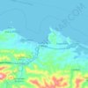 Mapa topográfico Güiria de la Playa, altitud, relieve