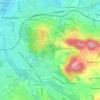 Mapa topográfico B93, altitud, relieve