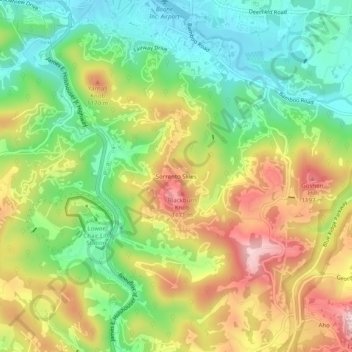 Mapa topográfico Sorrento Skies, altitud, relieve
