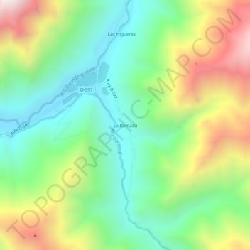 Mapa topográfico La Ramada, altitud, relieve