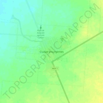 Mapa topográfico Ciudad Insurgentes, altitud, relieve