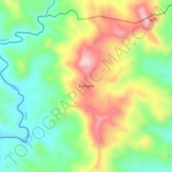 Mapa topográfico Barrigon, altitud, relieve
