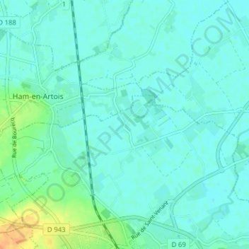 Mapa topográfico La Flandrie, altitud, relieve