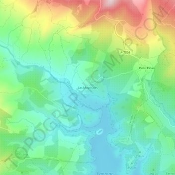 Mapa topográfico Las Mayorales, altitud, relieve