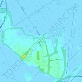 Mapa topográfico Coltano, altitud, relieve