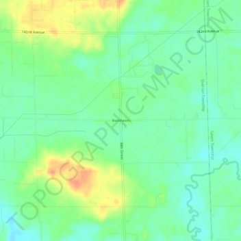 Mapa topográfico Bentheim, altitud, relieve