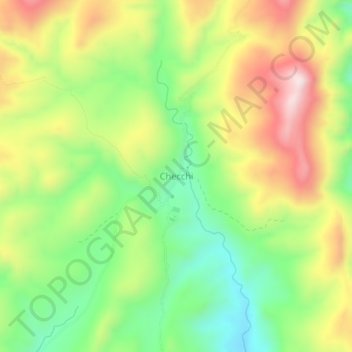 Mapa topográfico Checchi, altitud, relieve