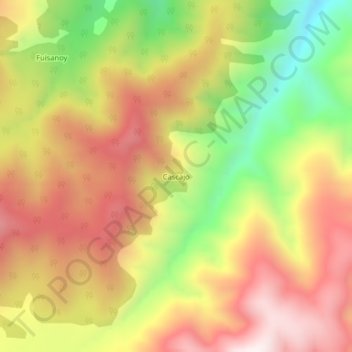 Mapa topográfico Cascajo, altitud, relieve