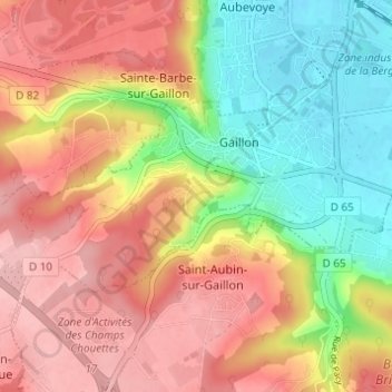 Mapa topográfico Le Mont Martin, altitud, relieve