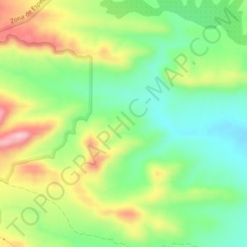 Mapa topográfico La Manga, altitud, relieve