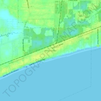 Mapa topográfico White Harbor, altitud, relieve