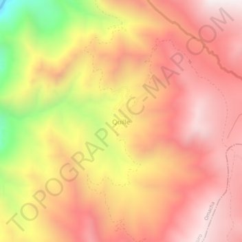 Mapa topográfico Quille, altitud, relieve