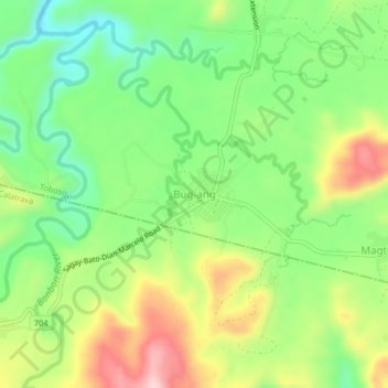 Mapa topográfico Bug-ang, altitud, relieve