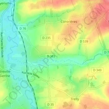 Mapa topográfico Pilon, altitud, relieve