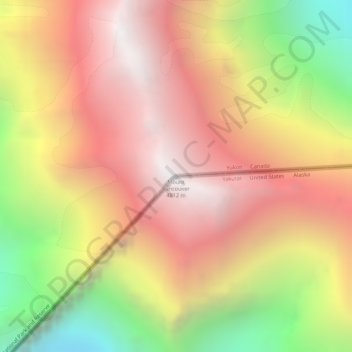Mapa topográfico Mount Vancouver, altitud, relieve