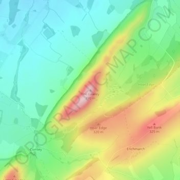 Mapa topográfico The Lawley, altitud, relieve
