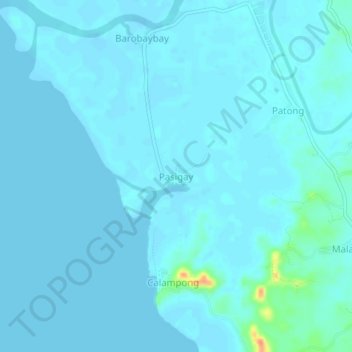 Mapa topográfico Pasigay, altitud, relieve