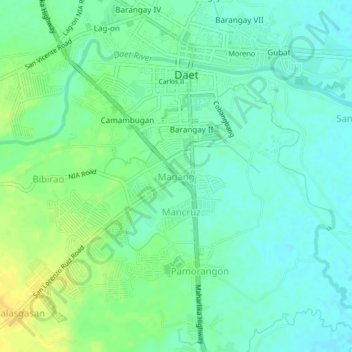 Mapa topográfico Magang, altitud, relieve