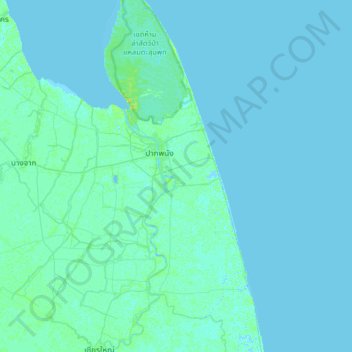 Mapa topográfico Bang Phra, altitud, relieve