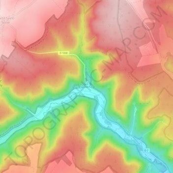 Mapa topográfico Sainte-Foy, altitud, relieve