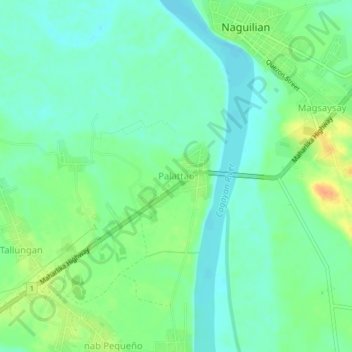 Mapa topográfico Palattao, altitud, relieve