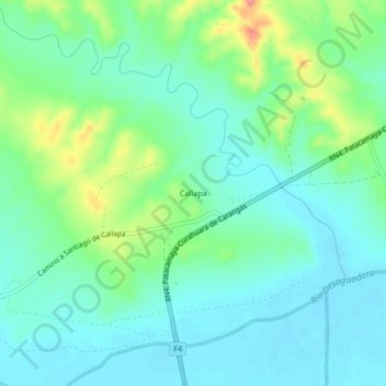 Mapa topográfico Callapa, altitud, relieve