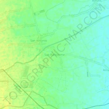 Mapa topográfico San Bartolome, altitud, relieve