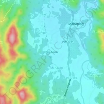 Mapa topográfico Sitio Cabelic, altitud, relieve