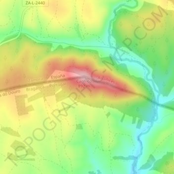 Mapa topográfico La Sierra, altitud, relieve