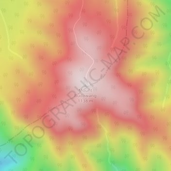 Mapa topográfico Mount Budawang, altitud, relieve