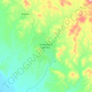 Mapa topográfico Santa Maria del Oro, altitud, relieve