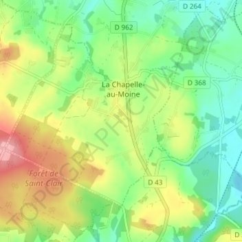 Mapa topográfico La Taille, altitud, relieve