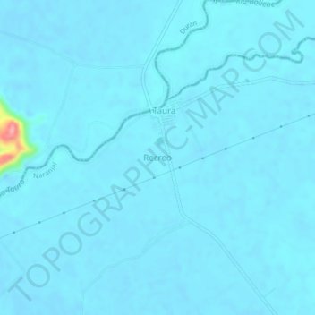 Mapa topográfico Recreo, altitud, relieve