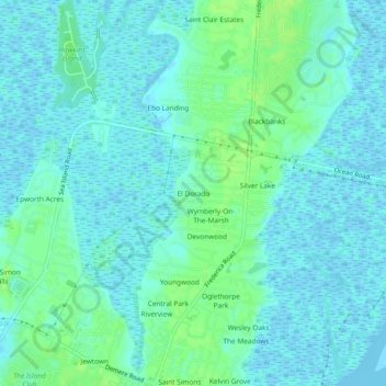 Mapa topográfico El Dorado, altitud, relieve
