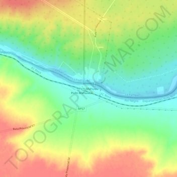 Mapa topográfico Pichi Mahuida, altitud, relieve