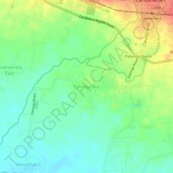 Mapa topográfico Pahinga Sur, altitud, relieve