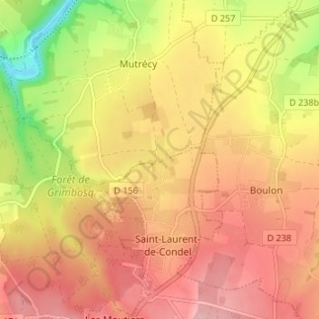 Mapa topográfico Les Huets, altitud, relieve