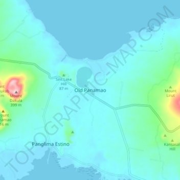 Mapa topográfico Old Panamao, altitud, relieve
