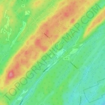 Mapa topográfico Kaladar, altitud, relieve