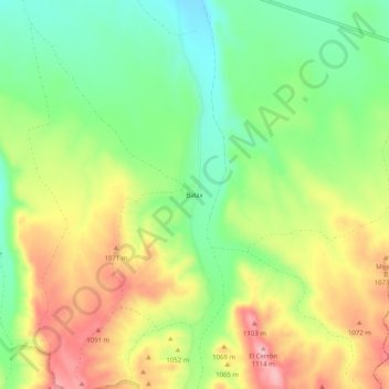 Mapa topográfico Balax, altitud, relieve