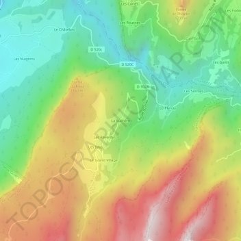 Mapa topográfico La Ruchère, altitud, relieve