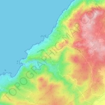 Mapa topográfico Costa Paradiso, altitud, relieve