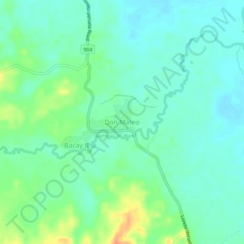 Mapa topográfico Don Mateo, altitud, relieve