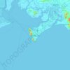 Mapa topográfico Vũng Tàu, altitud, relieve