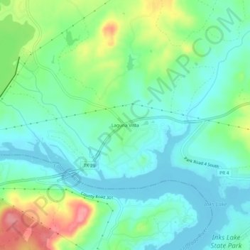 Mapa topográfico Laguna Vista, altitud, relieve