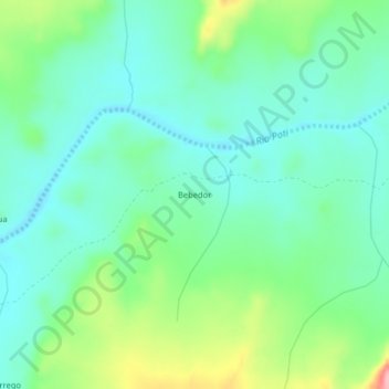 Mapa topográfico Bebedor, altitud, relieve