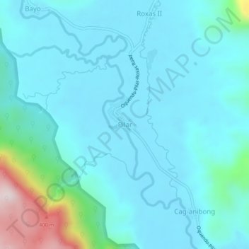 Mapa topográfico Pilar, altitud, relieve